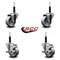 Service Caster 3'' Semi Steel Wheel Swivel 3/4'' Expanding Stem Caster Set 2 Brakes, 4PK SCC-EX20S314-SSS-2-TLB-2-34 - alternate 4